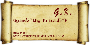 Gyimóthy Kristóf névjegykártya